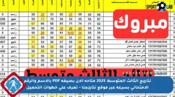 نتائج الثالث المتوسط 2025 متاحة الآن بصيغة PDF بالاسم والرقم الامتحاني بسرعة عبر موقع نتائجنا – تعرف على خطوات التحميل